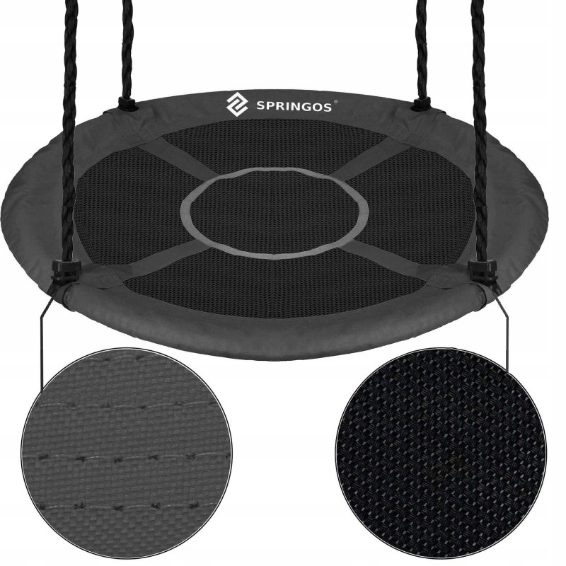 Гойдалка-гніздо Springos кругла 110 см NS027 Black/Grey