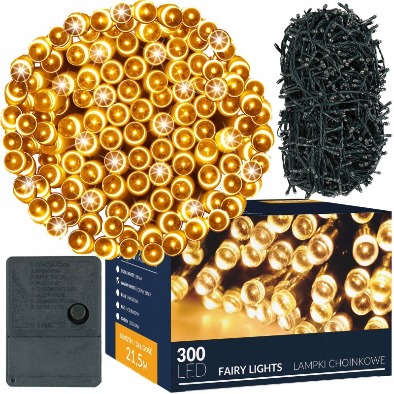 Гірлянда Springos 20 м 300 LED 8 режимів CL0336 Warm White