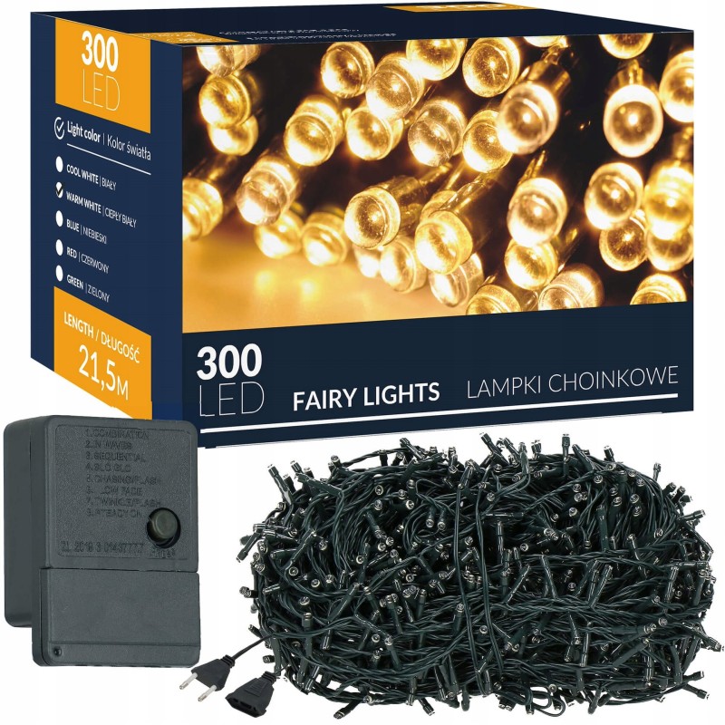 Гірлянда Springos 20 м 300 LED 8 режимів CL0336 Warm White