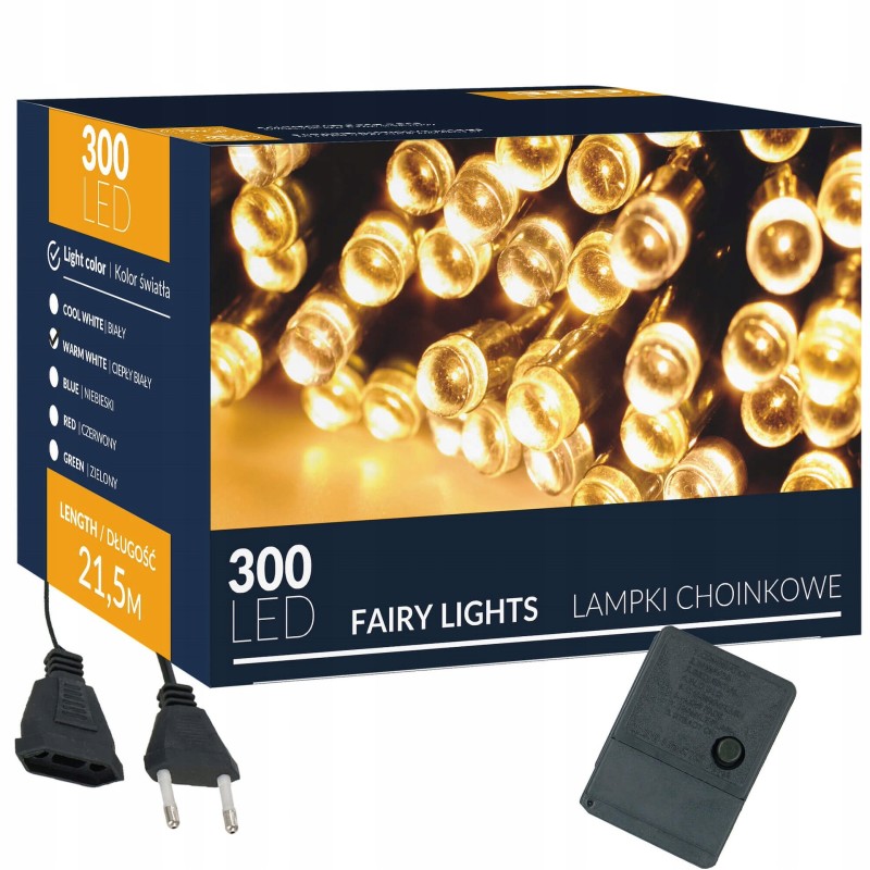 Гірлянда Springos 20 м 300 LED 8 режимів CL0336 Warm White