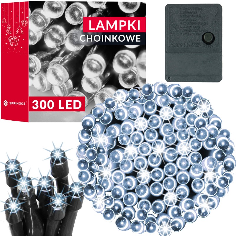 Гірлянда Springos 20 м 300 LED 8 режимів CL0337 Cold White
