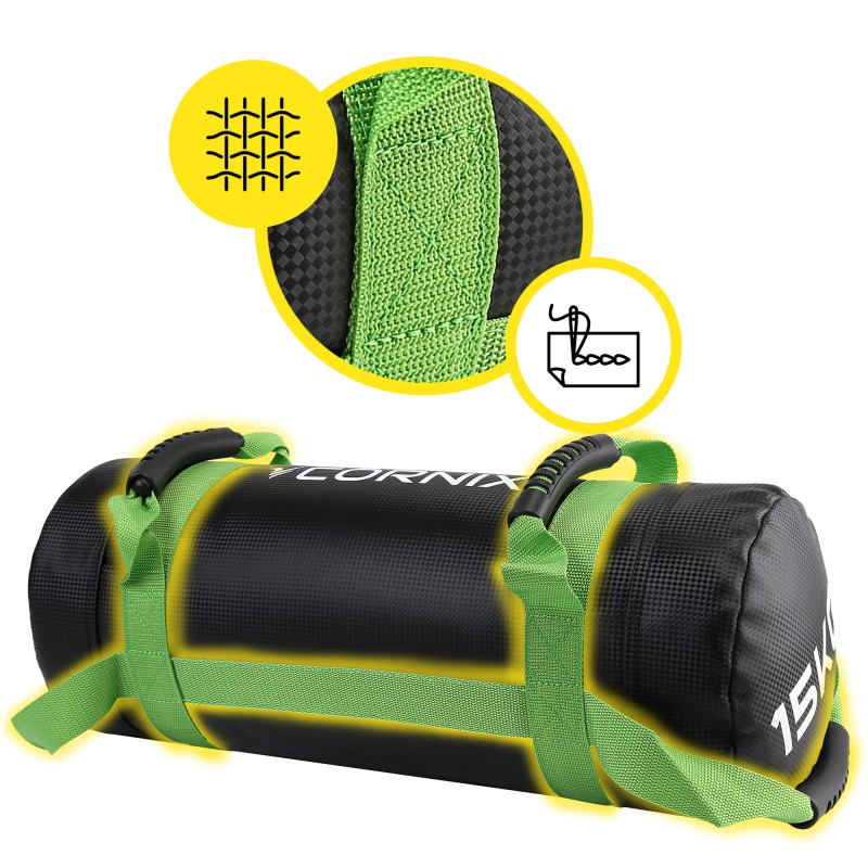Мішок для кросфіту Cornix 15 кг тренувальний XR-0550 Black/Green