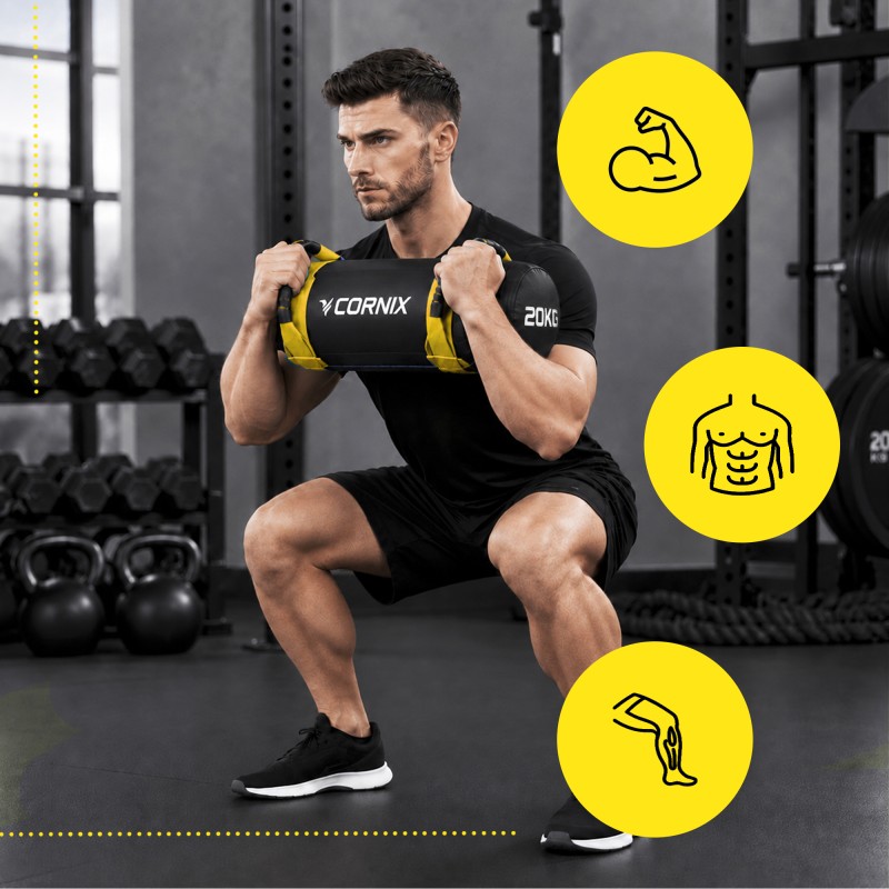 Мішок для кросфіту Cornix 20 кг тренувальний XR-0551 Black/Yellow