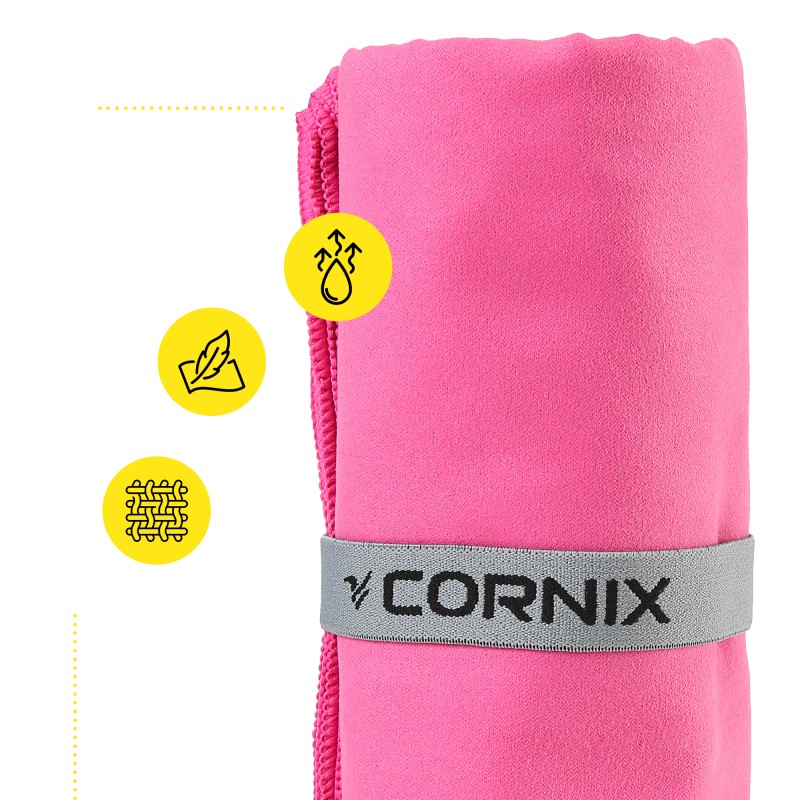 Рушник спортивний Cornix 180 x 100 см з мікрофібри XR-0557 Pink