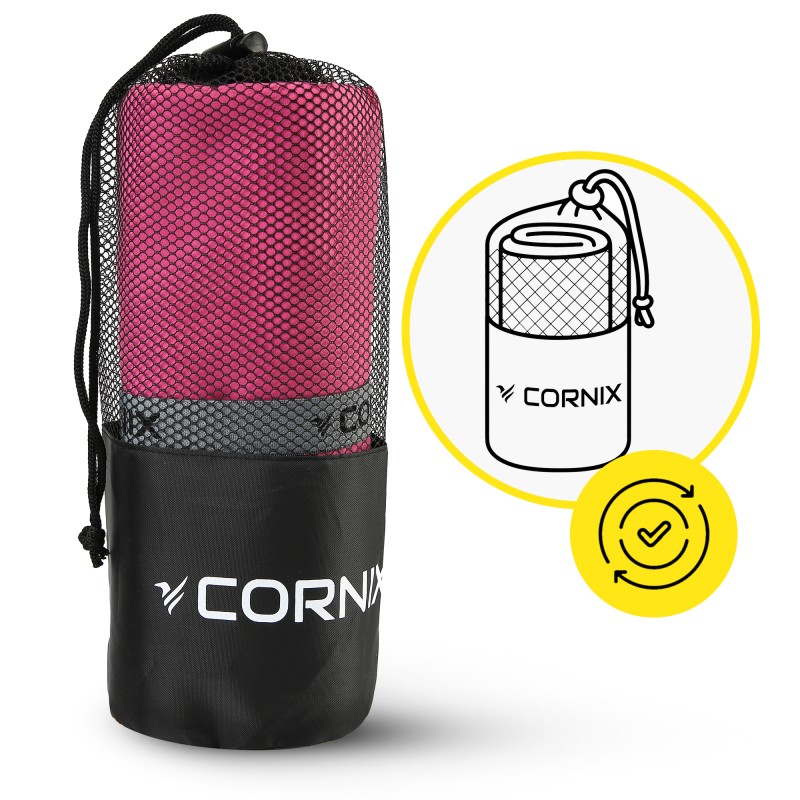 Рушник спортивний Cornix 180 x 100 см з мікрофібри XR-0557 Pink