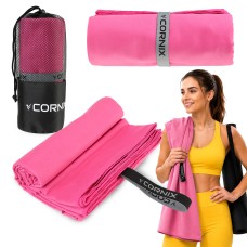 Рушник спортивний Cornix 180 x 100 см з мікрофібри XR-0557 Pink