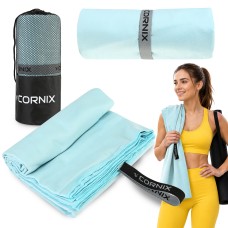 Рушник спортивний Cornix 180 x 100 см з мікрофібри XR-0560 Sky Blue