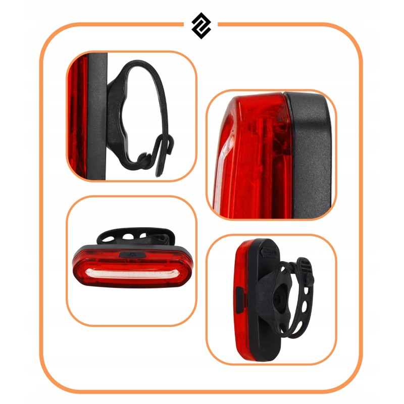 Велосипедний ліхтар Springos задній USB, акумуляторний BA0057