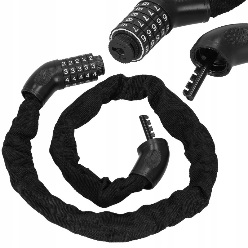 Велосипедний замок Springos ланцюг 90 см на код BA0028 Black