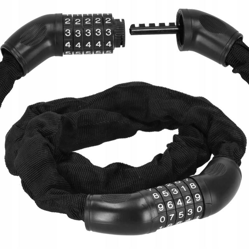 Велосипедний замок Springos ланцюг 90 см на код BA0028 Black