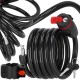 Велисипедний замок Springos трос 80 см під ключ BA0027 Black